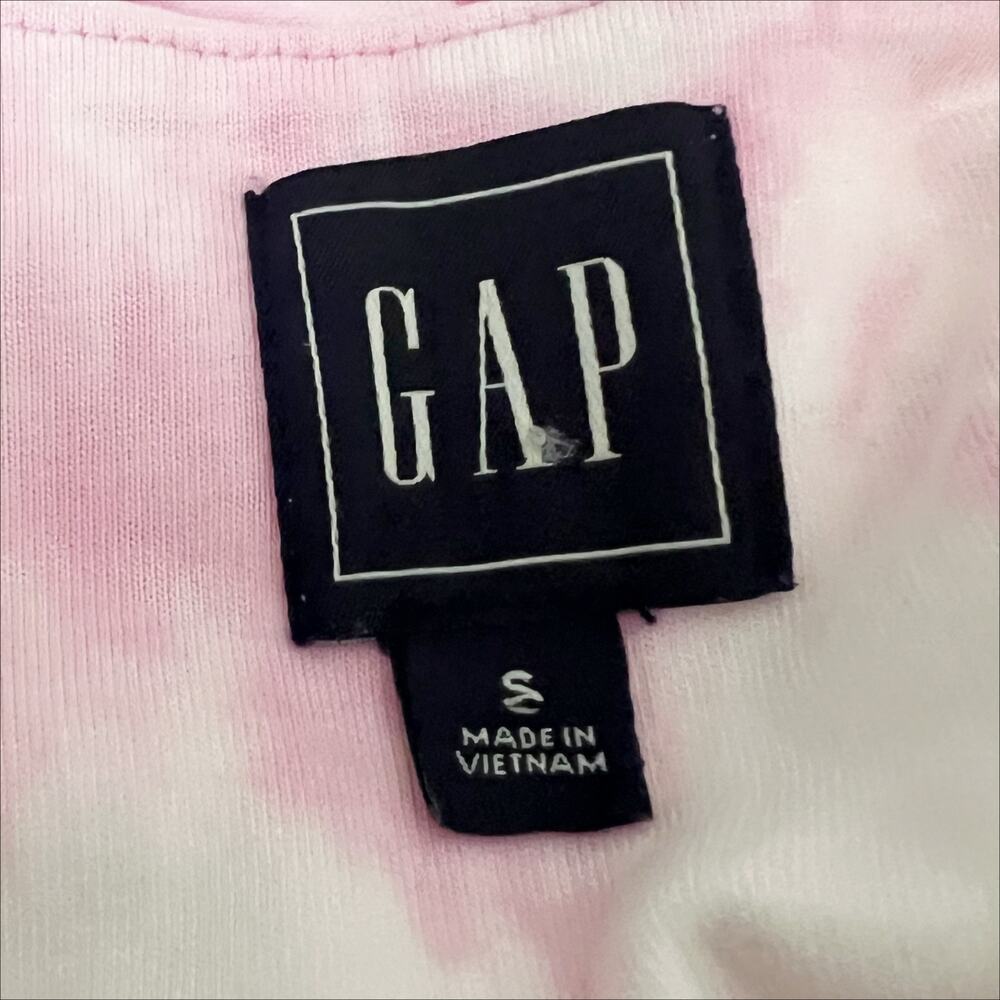 😎 Gap Pink and White Tie Dye Print Tiered Ruffle Sleeveless Sundress Size Small - Picture 6 of 7